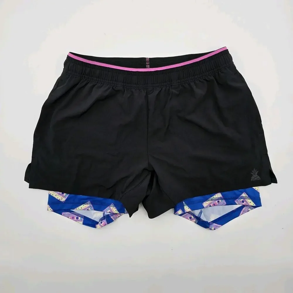 Chubbies Shorts Mens Blue Boxer Lined Ultimate Training Casette Tape Tracks